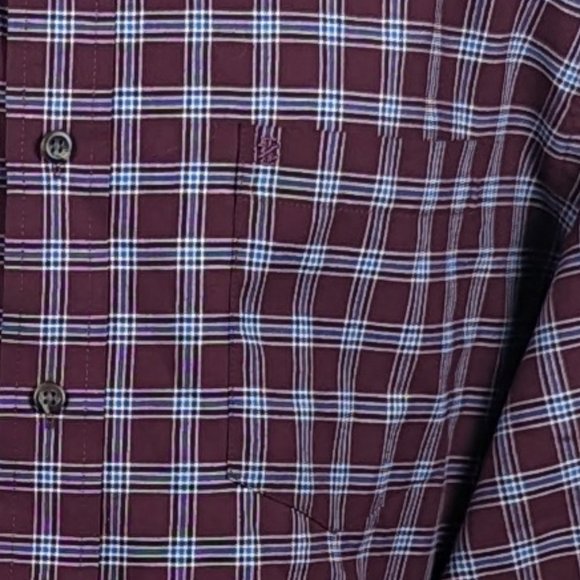 IZOD* Men's Long Sleeve Button Down Curved Hem Chest Pocket Plaid Shirt~ Size XL - Picture 10 of 11